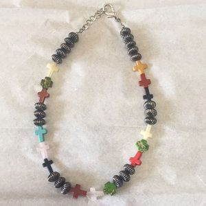 NWOT Multi-color Necklace with crosses